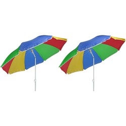 Set van 2x Voordelige regenboog parasol 180 cm - Parasols