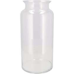 DK Design Bloemenvaas melkbus fles model Milky - transparant glas - D19 x H35 cm - Vazen