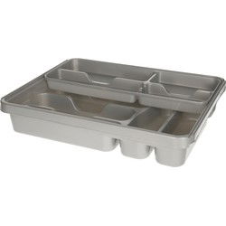Hega Hogar bestekbak inzetbak - met oplegbakje - grijs - 39 x 31 cm - Bestekbakken