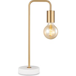 Moderne Gold Tafepllam - 20.3 x 10 x 40 cm - Ontworpen voor gebruik in slaapkamers en studeerkamer - met Schakelaar - E27 Bedlamp - Lichtbron niet inbegrepen