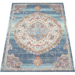 Binnen & Buitenkleed Torana - Vintage Design - Blauw - 240x330 cm