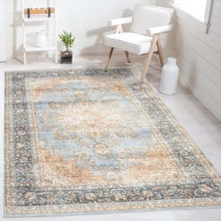 Burano vloerkleed - Medaillon Vintage - Terra - Grijs / Blauw - 200 X 290 CM