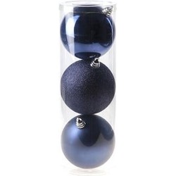 Cosy&Trendy XL Kerstbal nachtblauw - Ø 15 cm - Set-3