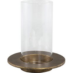 PTMD Vinder Windlicht - 22 x 22 x 25 cm - Metaal - Goud