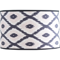 Lampshade - Kelim Print - Polyester - Black/White-26x30x23cm