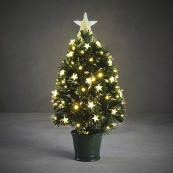 Luca Lighting - fiber kunstboom/kerstboom - H60 cm - met verlichting - Kunstkerstboom