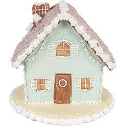 Clayre & Eef Gingerbread house 12 cm Blauw Polyresin Peperkoekhuisje