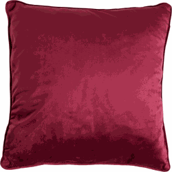 Dutch Decor FINN - Sierkussen 45x45 cm - velvet - effen kleur - Red Plum - donkerroze - Dutch Decor