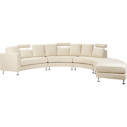 Beliani ROTUNDE - U-vormige bank-Beige-Polyester