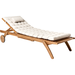 Beliani CESANA PREMIUM - Tuinligstoel-Lichte houtkleur-Acaciahout