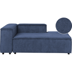 Beliani APRICA - Chaise longue-Blauw-Corduroy