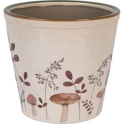 Clayre & Eef Bloempot Beige Keramiek Paddenstoelen