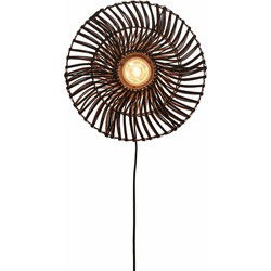 Wandlamp Zanzibar - Rotan Zwart - Ø40cm