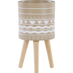 Beliani MILINA - Plantenbak voor buiten-Beige-Klei-vezelmengsel