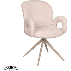 LABEL51 Eetkamerstoel Neo - Naturel - Boucle - Taupe Frame