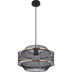 Industriële hanglamp Bellona - L:35cm - E27 - Metaal - Zwart