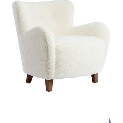 Light&living Stoel 83x82x81 cm VREYA furry crème+hout donker bruin