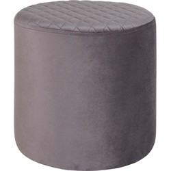 Ejby Pouf - Round pouf in grey velvet HN1213