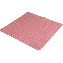 Urban Living Badkamer/douche anti slip mat - rubber - voor op de vloer - oud roze - 55 x 55 cm - Badmatjes
