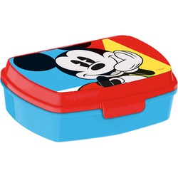 Disney Mickey MouseA broodtrommel/lunchbox voor kinderen - blauw - kunststof - 20 x 10 cm - Lunchboxen