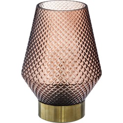 LED-lamp Pink - Amber Bruin - Goud - Werkt op batterijen (incl. lamp) -  Ø12 x18 cm