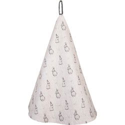 Clayre & Eef Theedoek Ø 80 cm Beige Grijs Katoen Rond Konijn