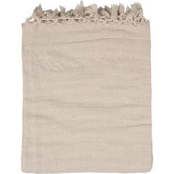 Clayre & Eef Plaid Beige Katoen Strepen