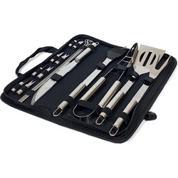 Krumble BBQ set 18-delig in opbergtas RVS