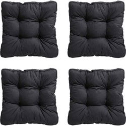Madison -  Zitkussen Florance Basic black - Ca. 47x47 cm - Set van 4