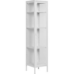 Vitrinekast Wit Metaal - 1 Deur - 40x35x180cm - Brisbane