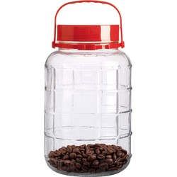 Urban Living Voedsel opslag container - glas - 8 liter - afsluitdop en draag hengsel - voorraadpot - Voorraadpot