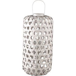 PTMD Mayita Sand Round Bamboo Lantern With Glass L