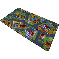 Kakuna Kakuna stratentapijt/ speelmat / speeltapijt / speelkleed City voor auto's - 80 x 120 cm