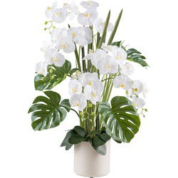 Kopu® Kunstbloem Orchidee 110 cm met 5 takken in Bloempot - Wit