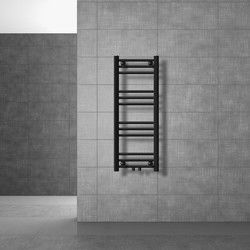 Badkamerradiator Sahara 300x800 mm zwart mat recht met middenaansluiting LuxeBath