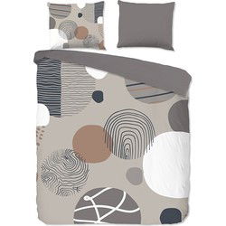 Good Morning Japandi Dekbedovertrek Grijs-1-persoons (140 x 200/220 cm)
