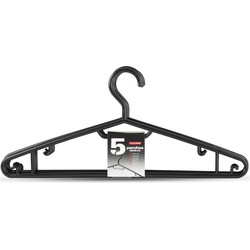 Plasticforte Kledinghangers - 10x - zwart - kunststof - 40 cm - Kledinghangers