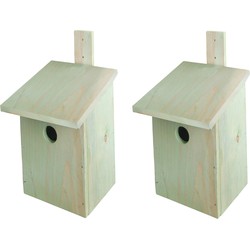 2x Stuks doe-het-zelf houten vogelhuisjes/nestkasten 23 cm - Vogelhuisjes