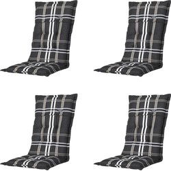 Madison -  Tuinstoelkussen Hoge Rug Nils taupe - Ca. 123x50 cm - Set van 4