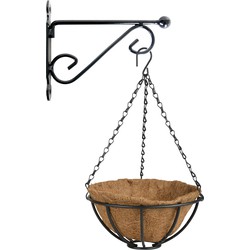 Hanging basket 25 cm met metalen muurhaak en kokos inlegvel - Plantenbakken