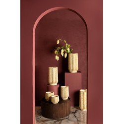 PTMD Bloempot Zariya - 21x21x19 cm - Cement - Creme