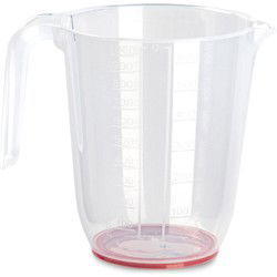 Plastcforte Keuken maatbeker - kunststof - transparant - 1000 ml - Maatbekers