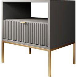 Meubella - Nachtkastje Navil 2 - Grijs - 54 cm