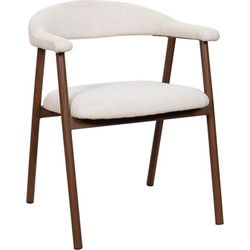Eetkamerstoel Walnoot - Zithoogte 48cm - Mila - Set van 2