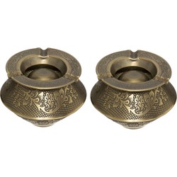 Atmosphera Terras asbak/stormasbak Arabica - 2x - ijzer - 12 x 8 cm - Asbakken