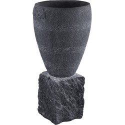 PTMD Mailey Decoratieve Pot - 38 x 38 x 77 cm - Cement - Zwart