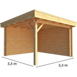 Overkapping Lisa 350 cm bij 350 cm diep Plat dak