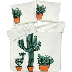 DoubleDry Dekbedovertrek My Design 100% katoen - Eenpersoons 140x200 cm + 1 Kussensloop - cactus
