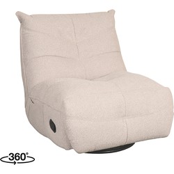 LABEL51 - Relaxfauteuil Take It Easy 84x104x94 cm - Naturel Touch | Zwart Metaal