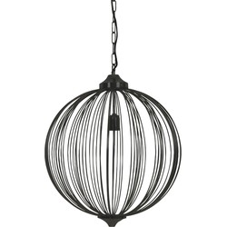 Light&living Hanglamp Ø50x60 cm MALA mat zwart